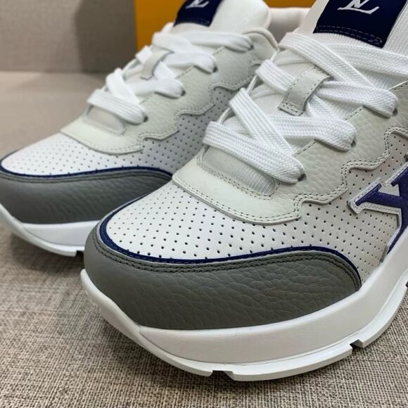 Louis Vuitton Monogram White and Navy Sneakers US 11 - Picture 2 of 6